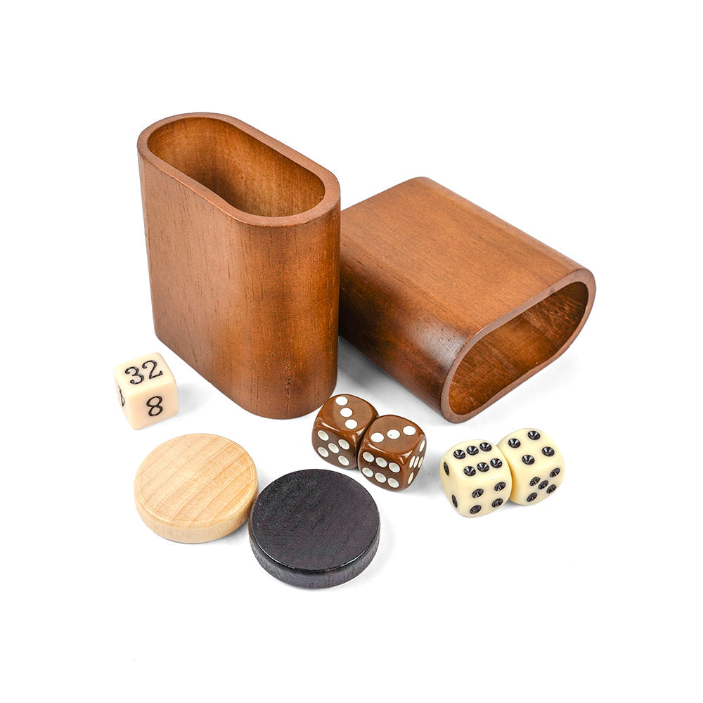 Hamburg folding backgammon set: Walnut veneer