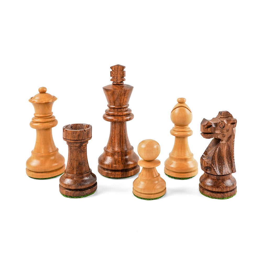 SECONDS: Reuben chess pieces: Staunton style in acacia and boxwood