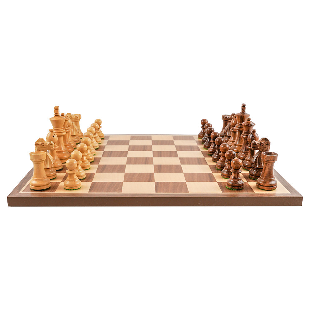 SECONDS: Reuben chess pieces: Staunton style in acacia and boxwood