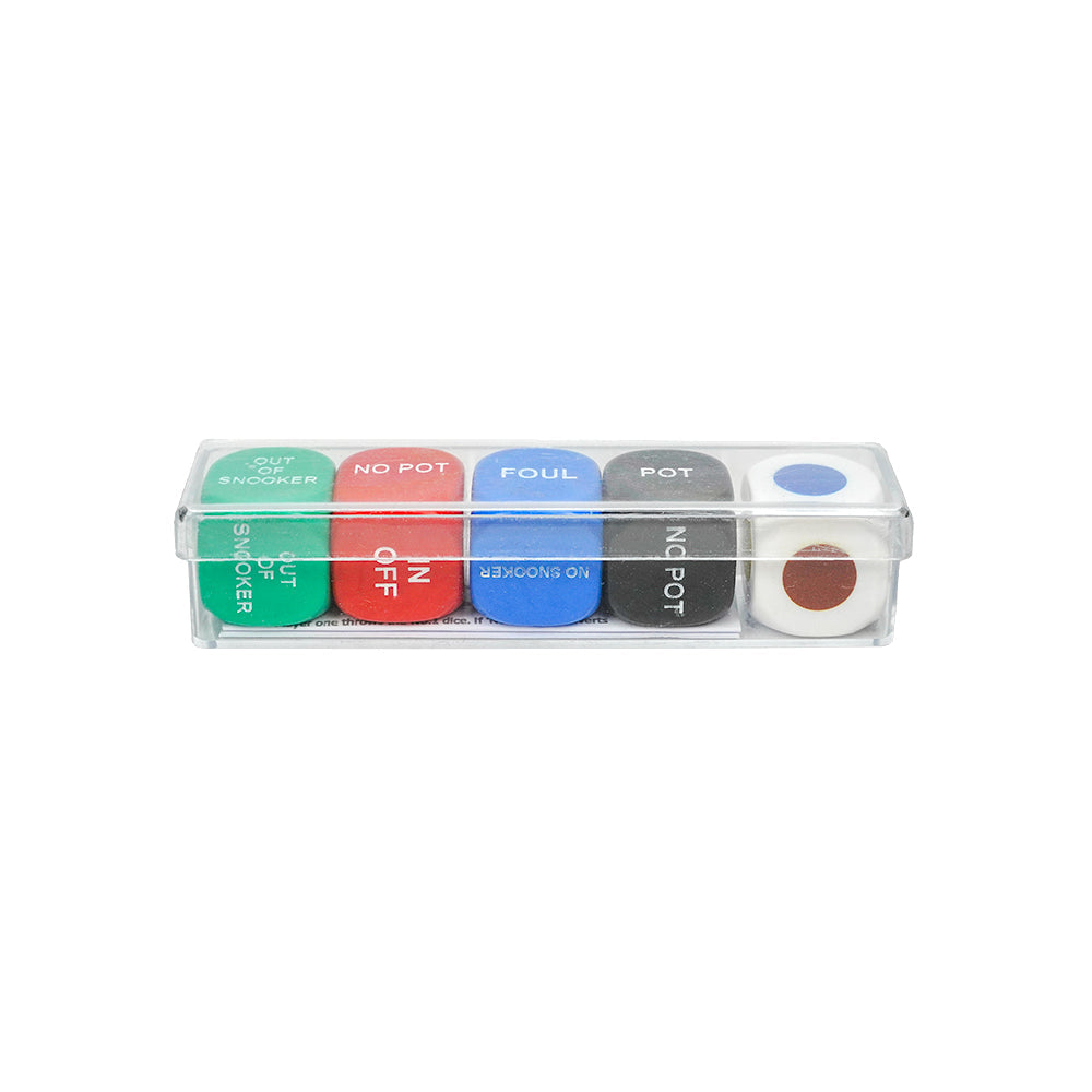 Snooker dice in clear plastic case