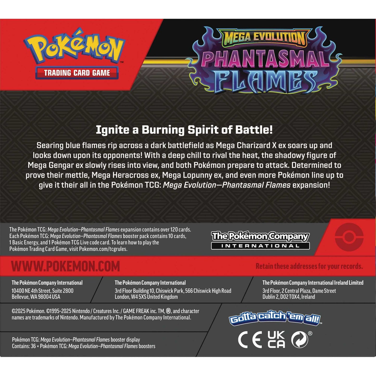 Pokémon TCG: Mega Evolution Phantasmal Flames - Booster Display Box