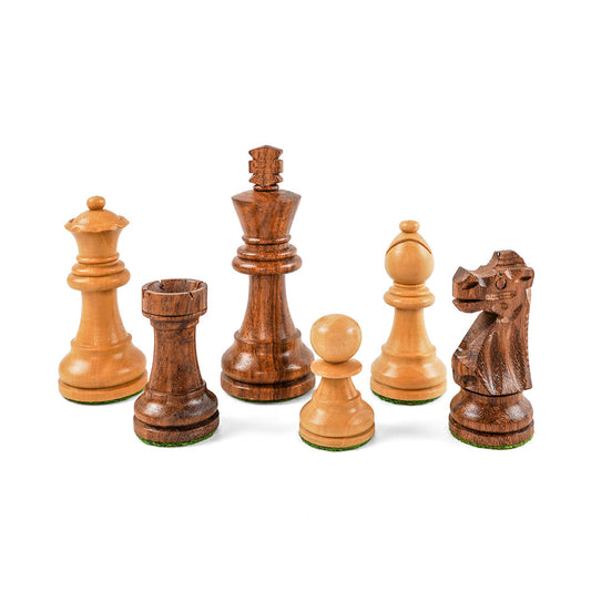SECONDS: Reuben chess pieces: Staunton style in acacia and boxwood