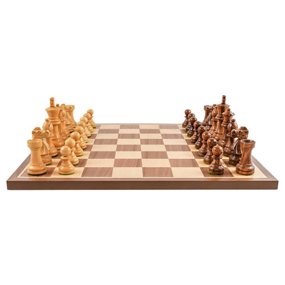 SECONDS: Reuben chess pieces: Staunton style in acacia and boxwood